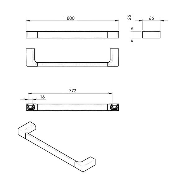 Valge metallist seinale paigaldatav rätikuhoidja Gedy Pirenei - Sapho-image-1