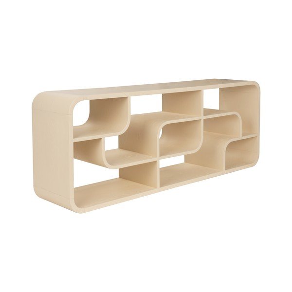 Kreem tammepuidust raamaturiiul 60x160x35 cm Seven - Zuiver-image-4