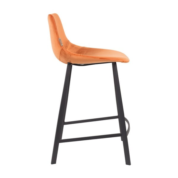 2 oranži baaritooli komplekt sametkattega , kõrgus 91 cm - Dutchbone-image-2