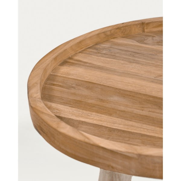Ümmargune tiikpuidust diivanilaud ø55 cm Glenda - Kave Home-image-2