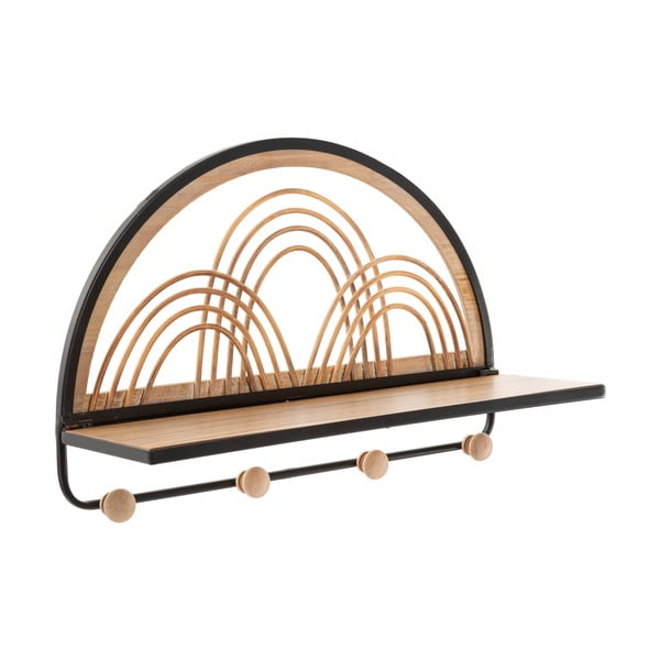 Metallist riiuliga seinakinnitus musta-loodusliku värviga Oporto - Mauro Ferretti-image-2