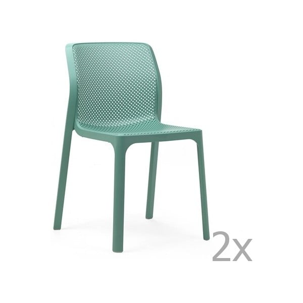 Sada 2 mentolově zelená zahradních židlí Nardi Bit