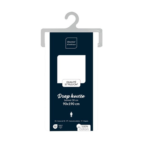 Valge puuvillane lina 90x190 cm Lina - douceur d'intérieur-image-4