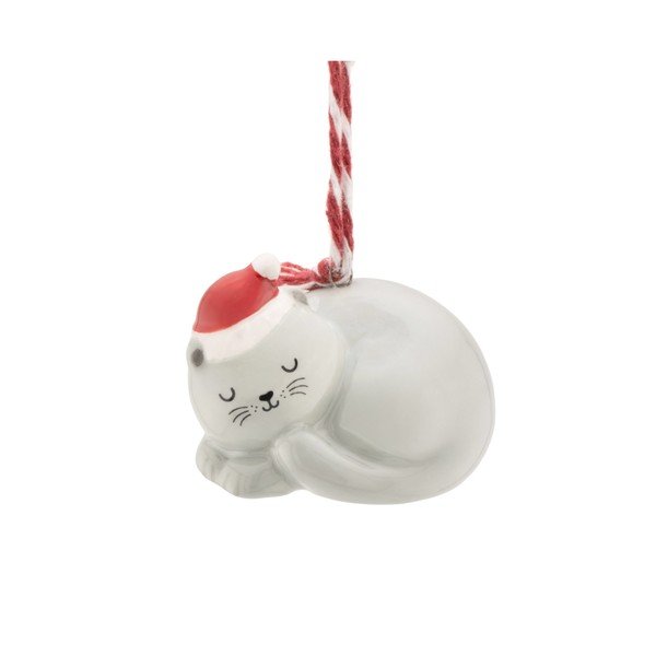 Keraamiline jõuluehe, 4 cm Sleeping Cat – Sass & Belle