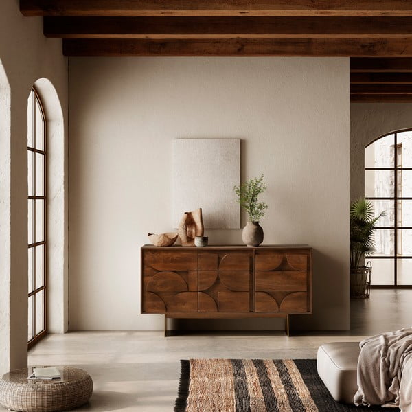 Pruun mangopuidust kummut 145x76x40 cm Trisha - MOME-image-1