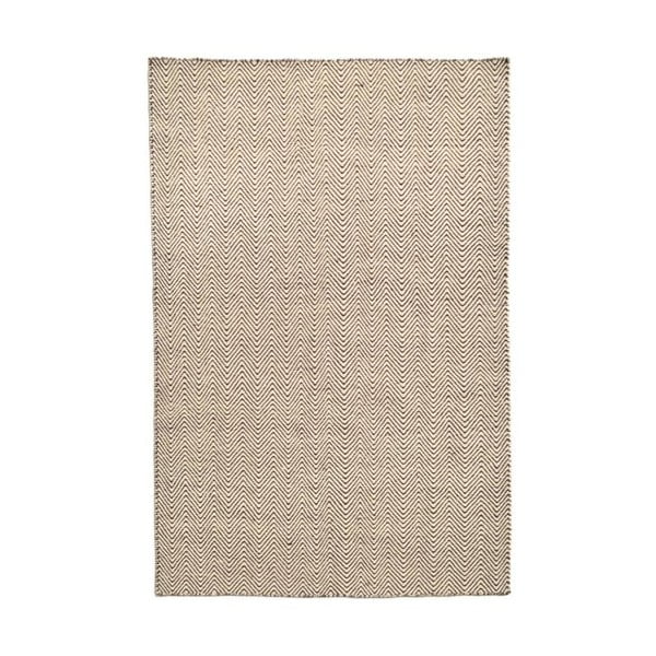 Ručně tkaný koberec Kilim Chevron White/Brown, 98x160 cm