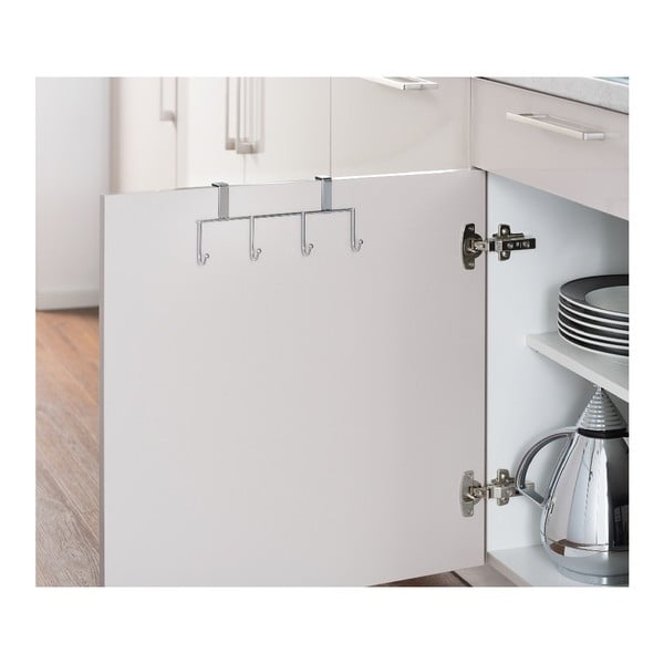 Hõbedane käterätiku hoidja rippuv kroomitud teras Over the Door – Wenko-image-4