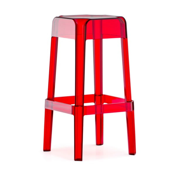 Červená barová židle Pedrali Rubik