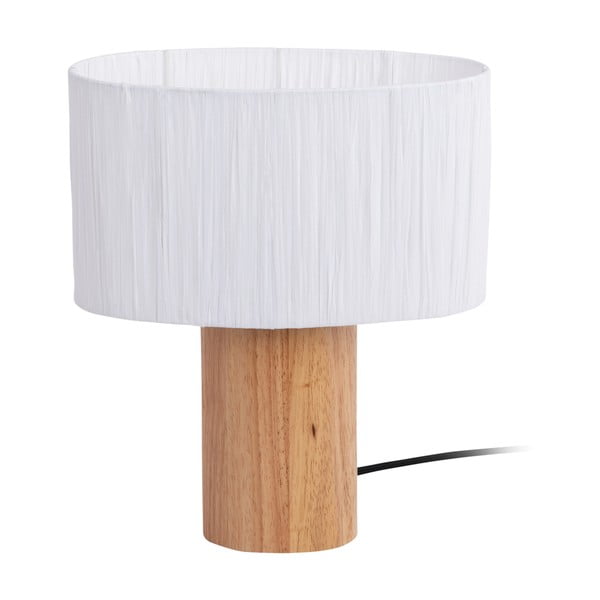 Valge ja naturaalset värvi paberkangast varjundiga laualamp (kõrgus 30,5 cm) Sheer Oval - Leitmotiv