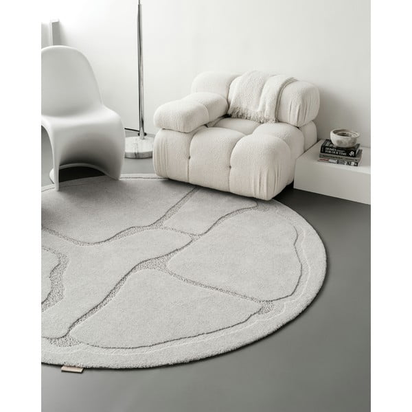 Helehall villane ümmargune vaip ø 200 cm Morphic Organica - Agnella-image-2