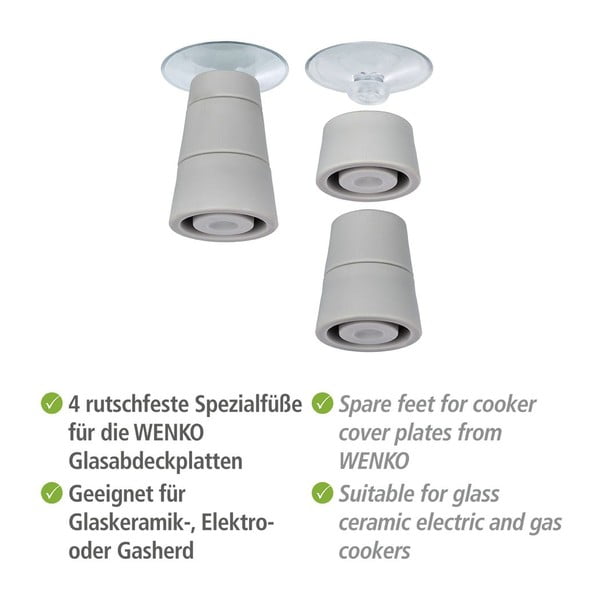 Komplekt 4 jalga Universal klaasist pliidi katte jaoks - Wenko-image-3
