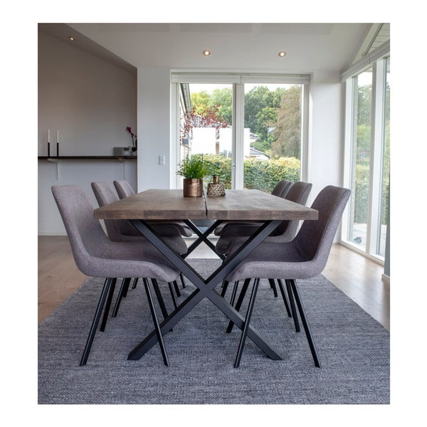 Söögilaud suitsutatud õlitatud tammepuust, 200 x 95 cm Montpellier - House Nordic-image-1