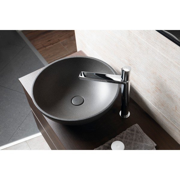 Tumehall betoonist ümmargune valamu ø 44 cm Turf - Sapho-image-1