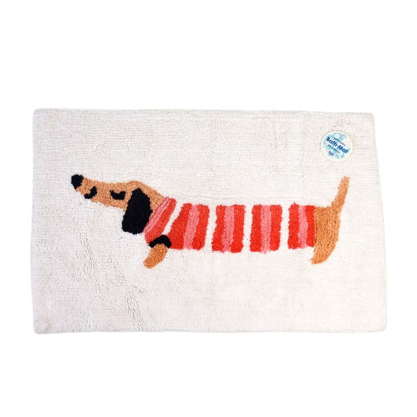 Punane/valge vannitoamatt 83x52,5 cm Sausage Dog - Rex London