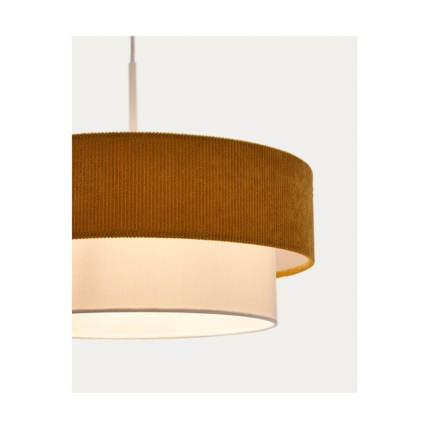 Sinepikollane/valge laste lamp tekstiilist varjuga Bianella - Kave Home-image-3