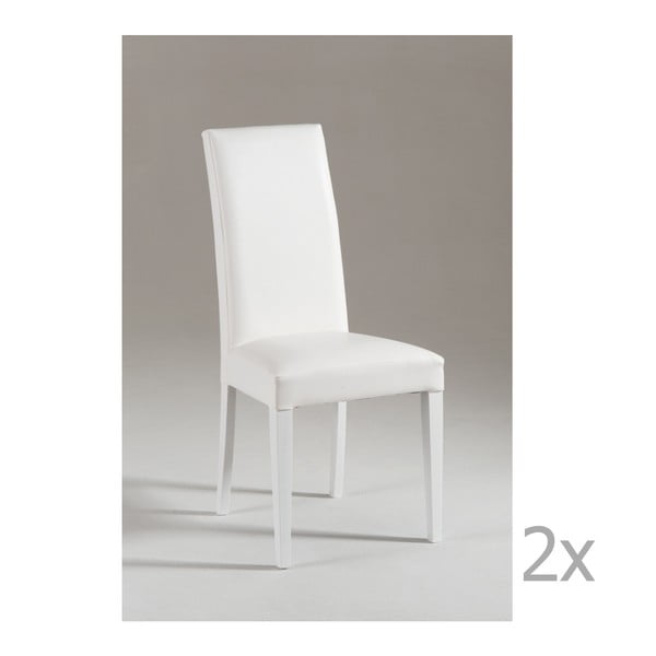 Sada 2 bílých jídelních židlí s bílými nohami Castagnetti Tempi