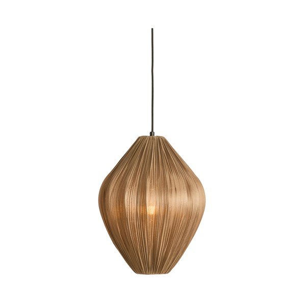 Pruun ripplamp tekstiilist varjuga, ø 12 cm Verita - Light & Living-image-1