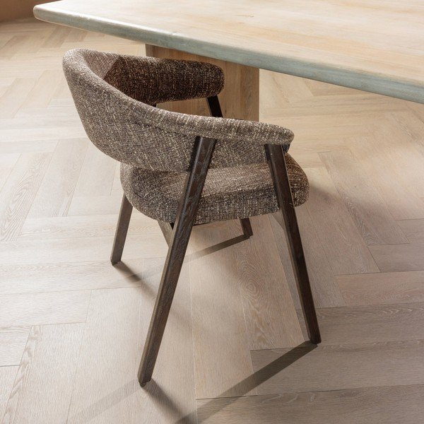 Pruun polsterdatud söögitool käetugedega Tunar - WOOOD-image-1