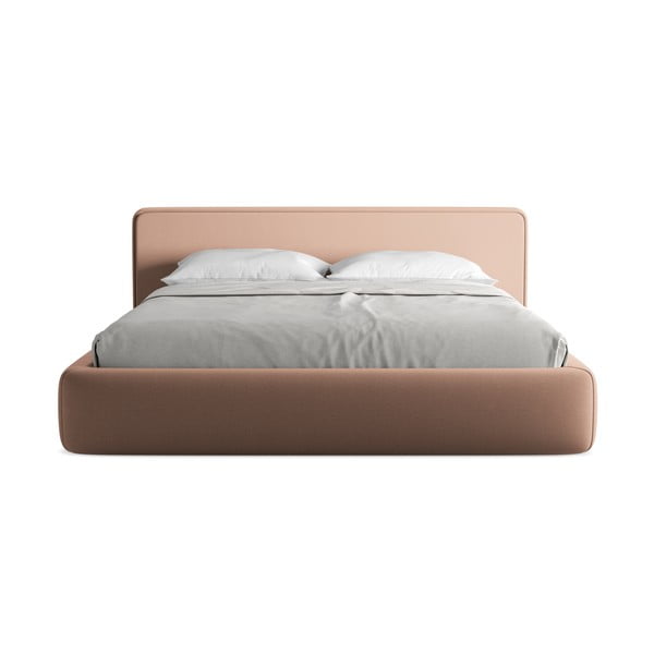 Heleroosa polsterdatud kaheinimesevoodi koos voodipõhja ja panipaigaga 180x200cm Kiana - Makamii-image-4