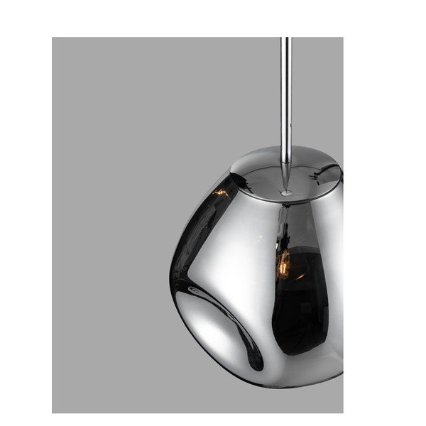 Läikiv hõbedane klaasist ripplamp, läbimõõduga 25 cm Lava - Nova Luce-image-2