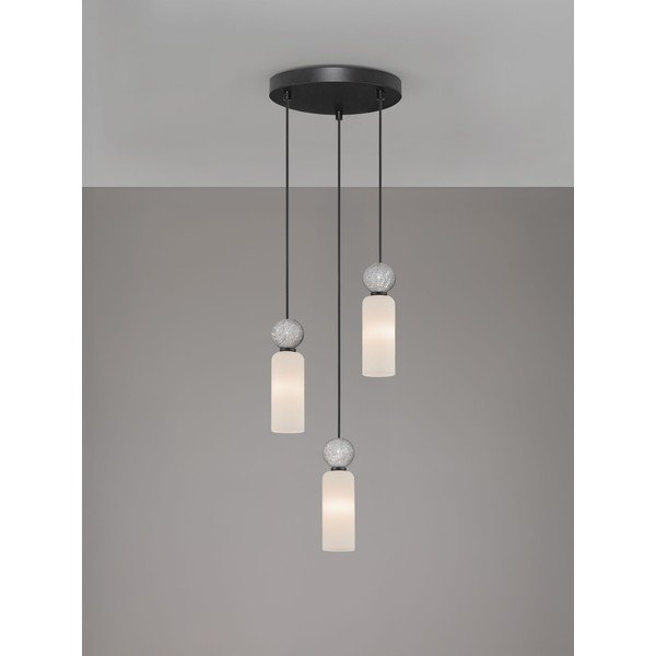 Matt must kivist ripplamp klaasist varjuga, ø 25 cm Filomena - Nova Luce-image-4