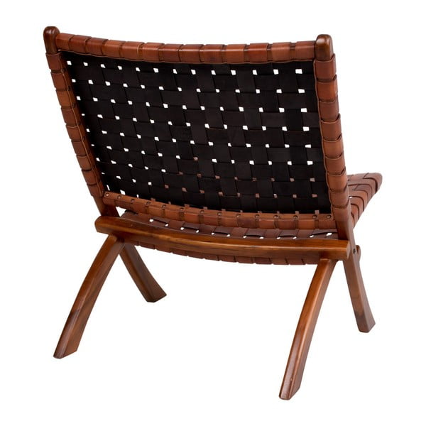 Teakpuust ja nahast kokkupandav tool Montana - House Nordic-image-3