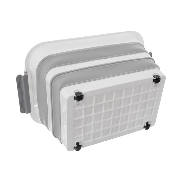 Valge-hall plastikust hoiukarp koos kaanega 54x39x28 cm Kemp - Orion-image-2