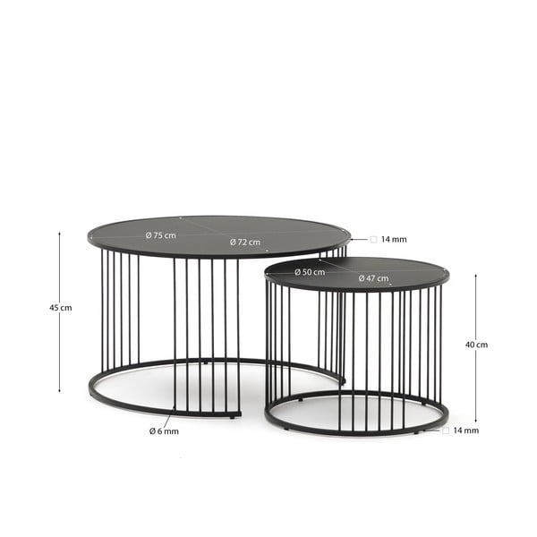 Ümmargune klaasist laud ø 75 cm Hadar - Kave Home-image-4