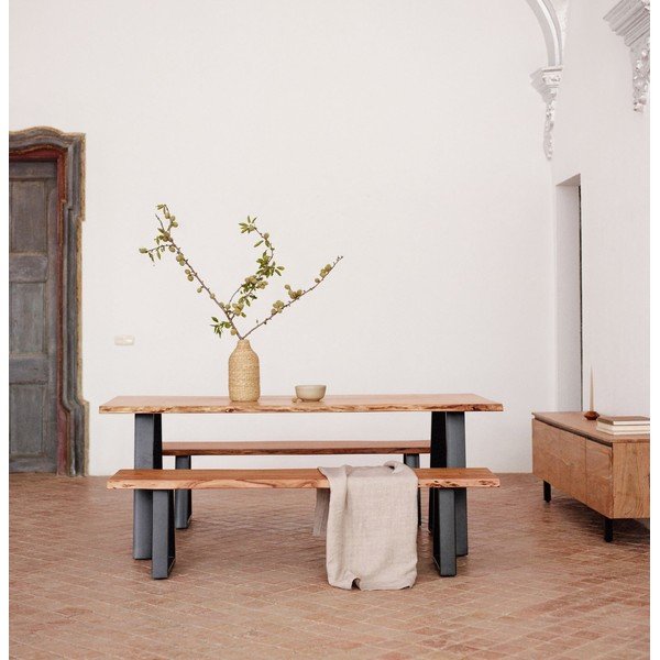 Akaatsiaplaadiga söögilaud 90x180 cm Alaia - Kave Home-image-1