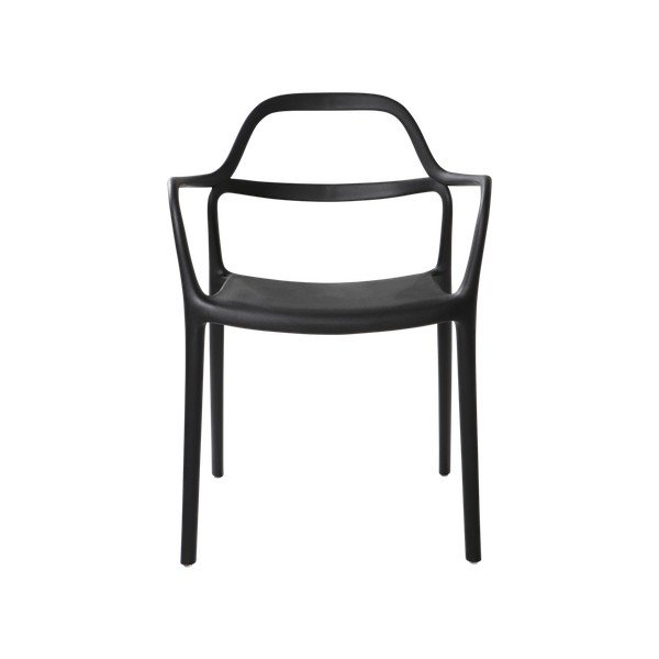 Mustad plastist söögitoolid käetugedega/virnastatavad, 2 tk komplektis Karlaby - Jotex-image-2