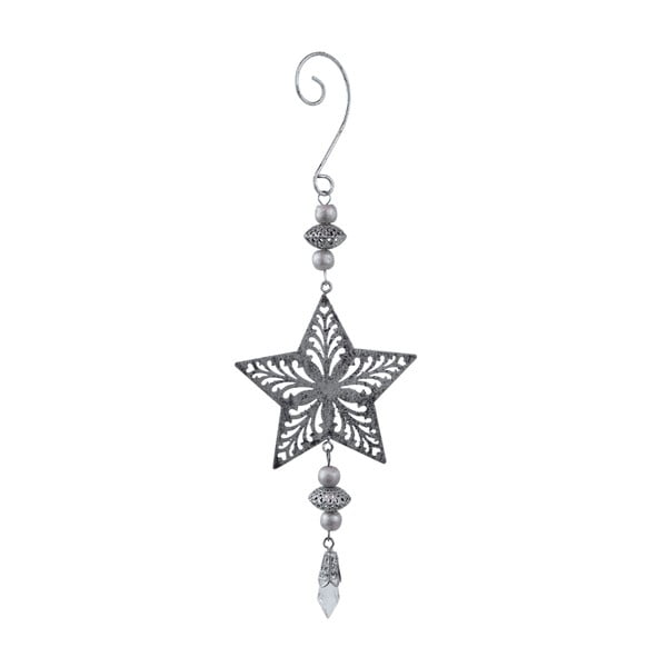 Malá závěsná vánoční dekorace ve tvaru hvězdy s diamantem Ego dekor