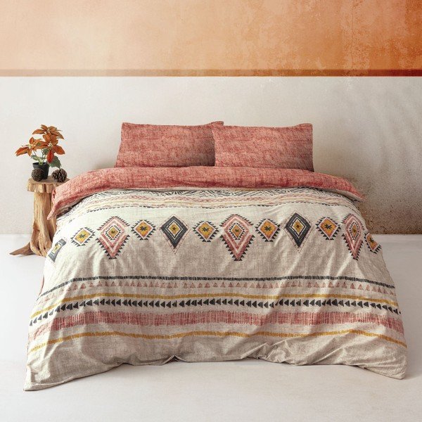 Beež-oranž puuvillane voodipesu üheinimesevoodile 140x200 cm Felix - Mijolnir