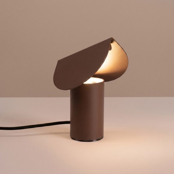 Pruun alumiiniumist LED-laualamp (kõrgus 15 cm) BISCUIT - Thoro-image-2