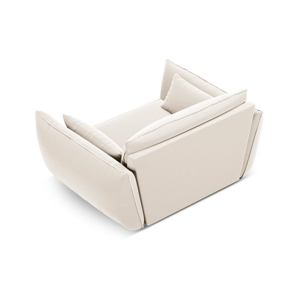 Beež sametist tugitool Vanda - Mazzini Sofas-image-3