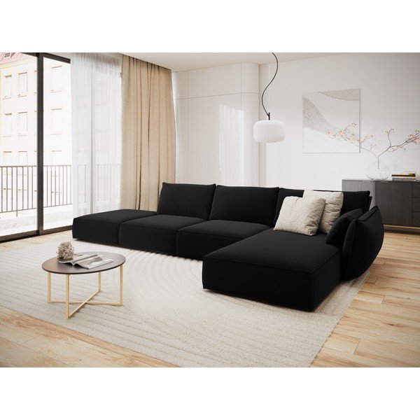 Must sametist nurgadiivan (parem nurk) Vanda - Mazzini Sofas-image-1