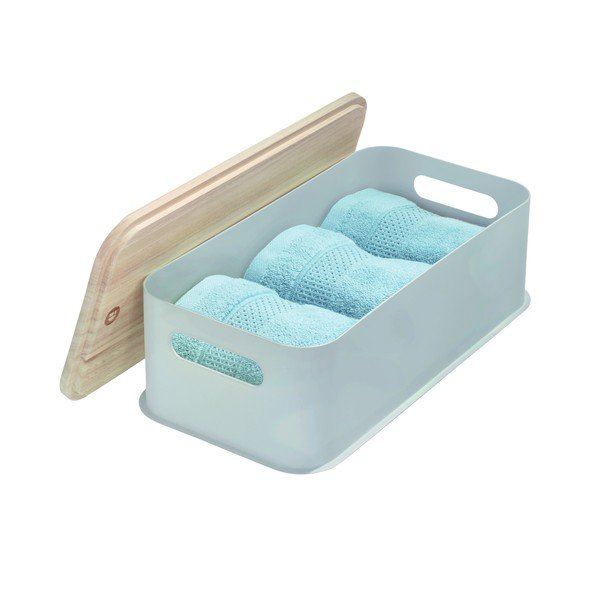 Paulownia puidust, 21,3 x 43 cm suurune hall kaanega hoiukarp, käepidemega. Eco - iDesign-image-3