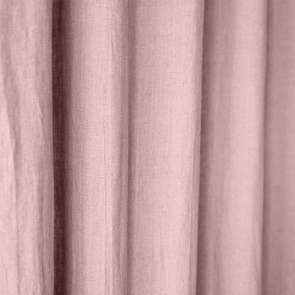 Světle růžový lněný závěs s tunýlkem Linen Tales Night Time, 275 x 140 cm-image-1