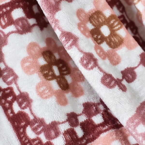 Roosa mikroplüüsist tekk 130x170 cm Crochet Print - Catherine Lansfield-image-2