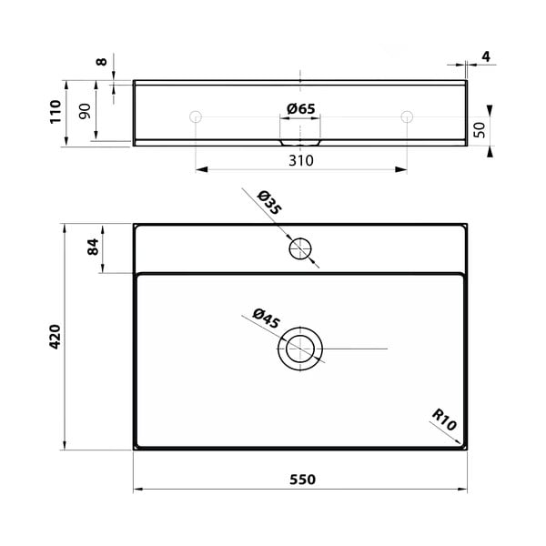 Vasevärvi roostevabast terasest kraanikauss 55x42 cm Aurum - Sapho-image-3