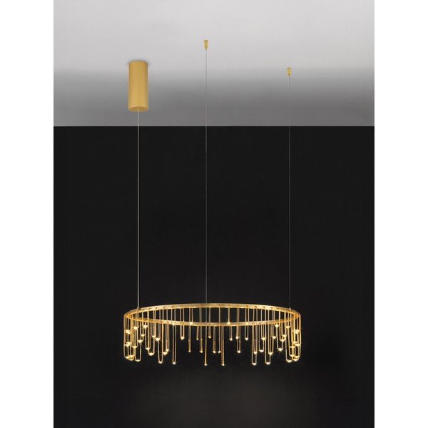 Alumiiniumist hämardatav LED-ripatslamp kuldses värvitoonis, läbimõõduga 65 cm Stellar - Nova Luce-image-4