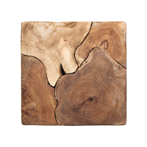 Kuubikujuline küljelaud töötlemata teakpuidust, 30 x 35 cm - HSM collection-image-1