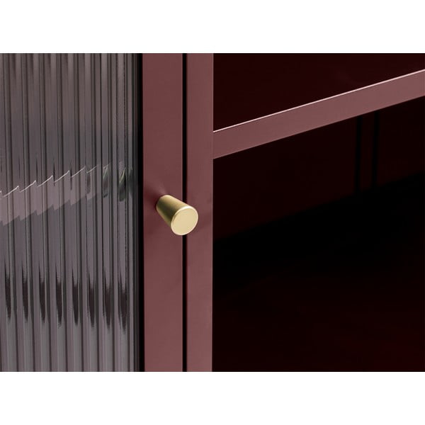 Punane metallist vitriinkapp 132x85 cm Bronco – Unique Furniture-image-1