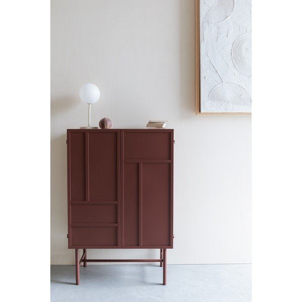 Punane metallkapp 70x105x35 cm Davis - White Label-image-1