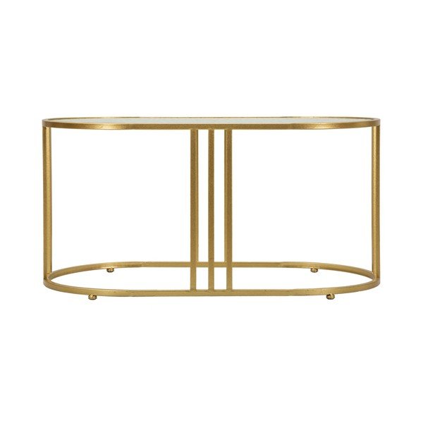 Valge/kuldne diivanilaud klaasist pealispinnaga 50x90 cm Antalia - Mauro Ferretti-image-4