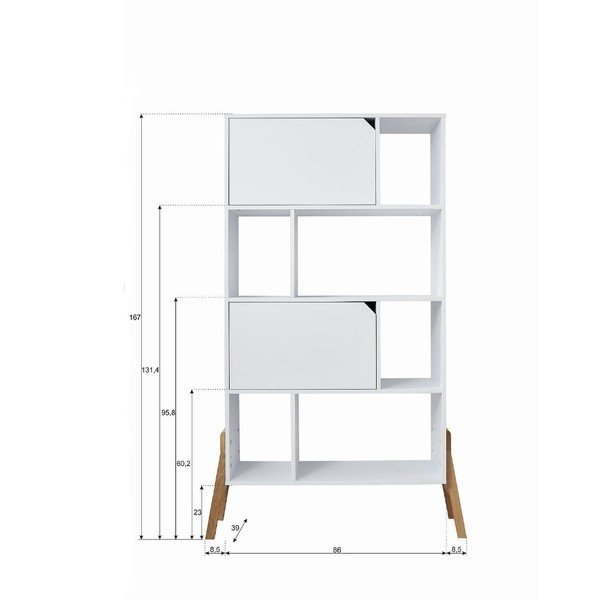 Valge tammepuust raamaturiiul Lotta - BELLAMY-image-3