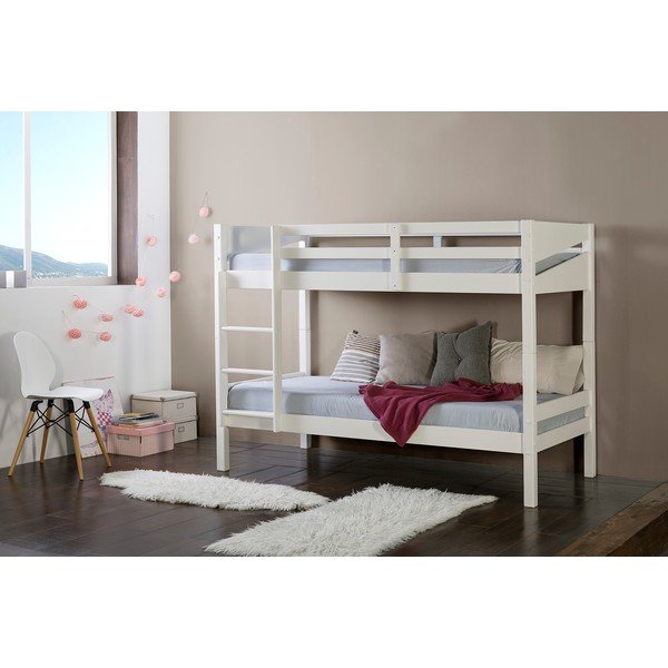 Valge kahekorruseline voodi, 90 x 200 cm Torino - Marckeric-image-1