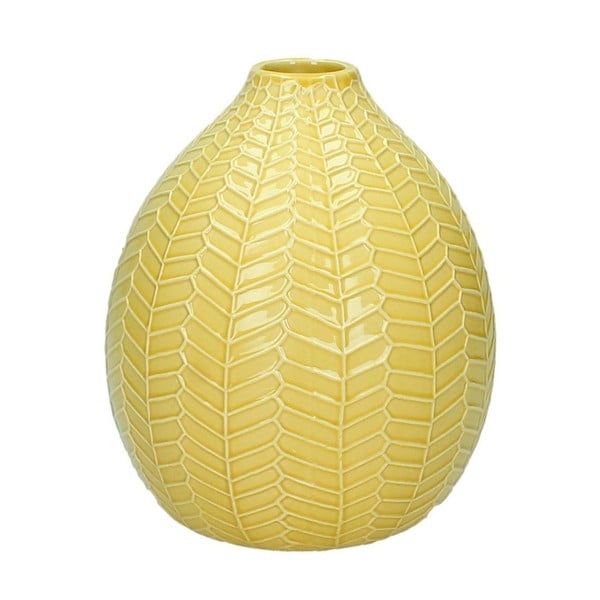 Citrónově žlutá keramická váza HF Living, 18,5 cm
