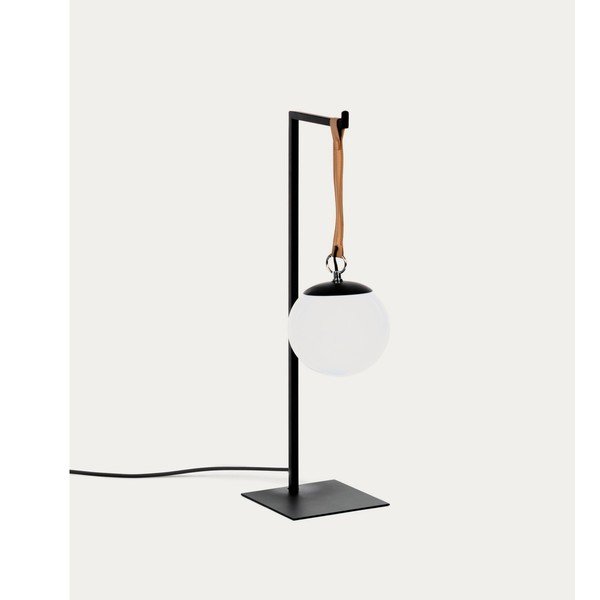 Must metallist laualamp plastvarjuga (kõrgus 60 cm) Monteiro - Kave Home-image-3