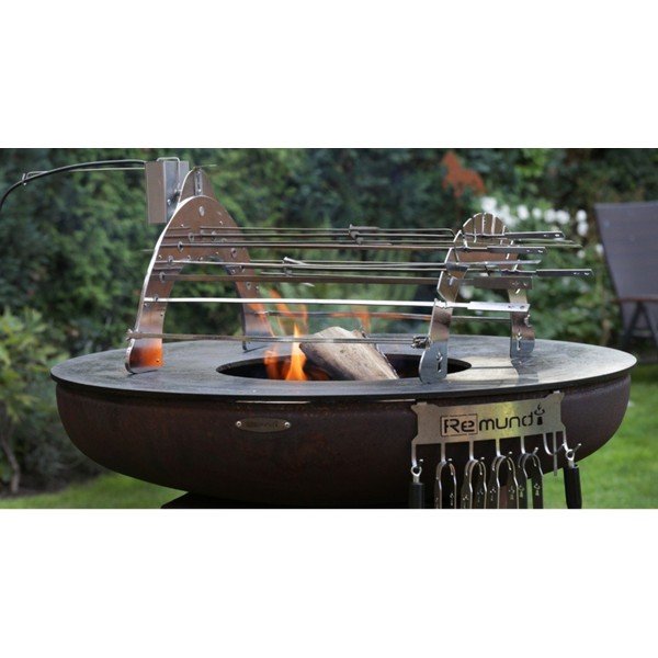 Kroomitud terasest grillrest Rotisserie Set - Remundi-image-3