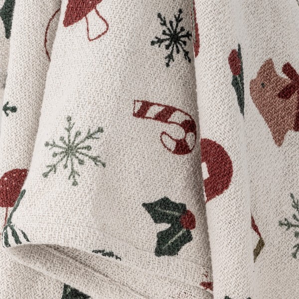 Valge jõulumotiiviga pleed 130x160 cm Yule - Bloomingville-image-2